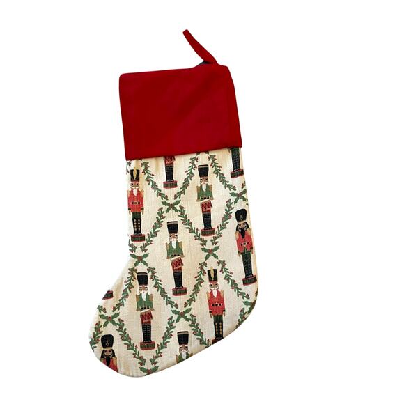 MARTHA STEWART Christmas Nutcrackers Stocking 22in Cotton Holiday Decor NEW - Picture 9 of 11